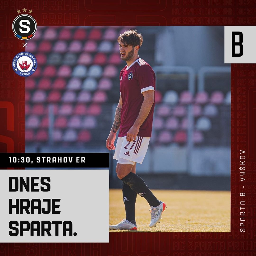 ?️-TÝM
? Dnes doma proti MFK Vyškov!
? Vysíláme na live.sparta.cz!
#acspartaB